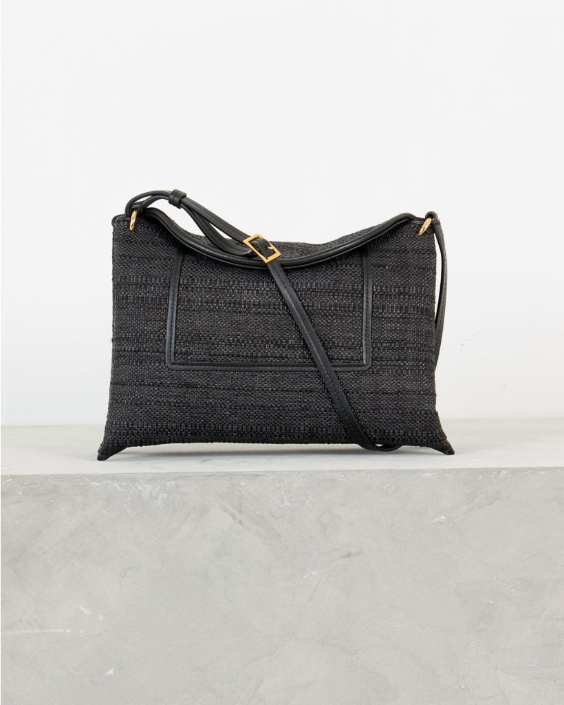 Penelope Slouch Bag Black Raffia