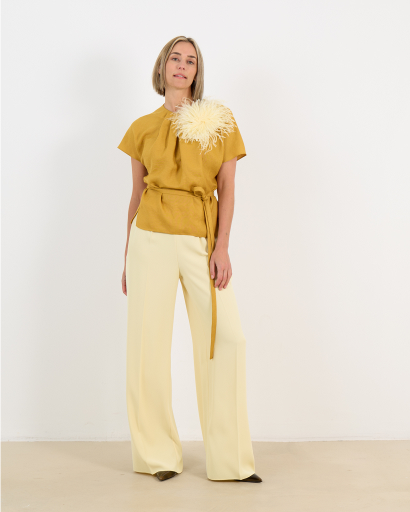 Elton Blouse Korte Mouw Oker