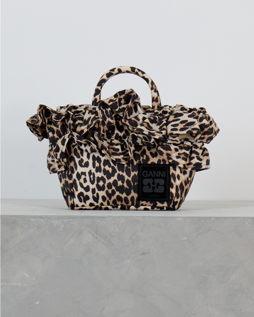 Mini Crossbody Tas met Ruffles Leopard