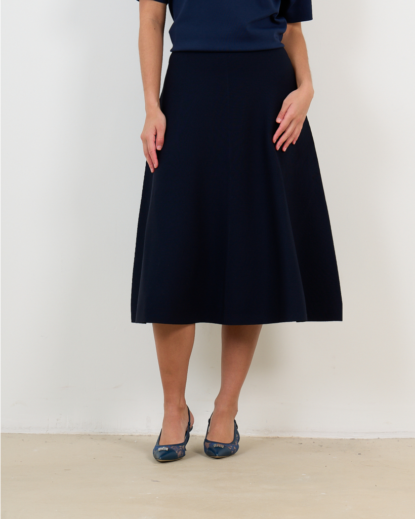 Viscose Crepe Wijde Rok Ultramarine
