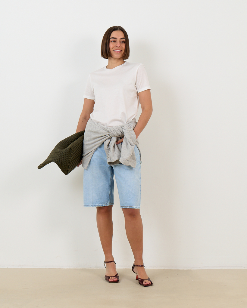 Livia T-shirt Korte Mouw V-hals Wit