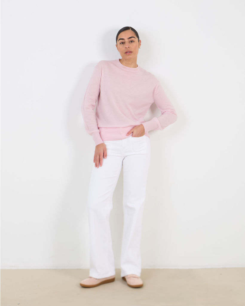 Wol Kasjmier Mix Pullover Licht Roze