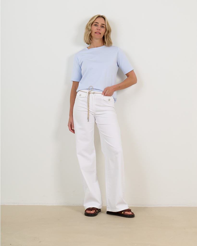 Wide Leg Jeans met Zakken Wit