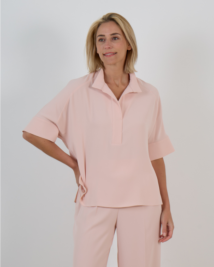 Emma Korte Mouw Blouse Roze 