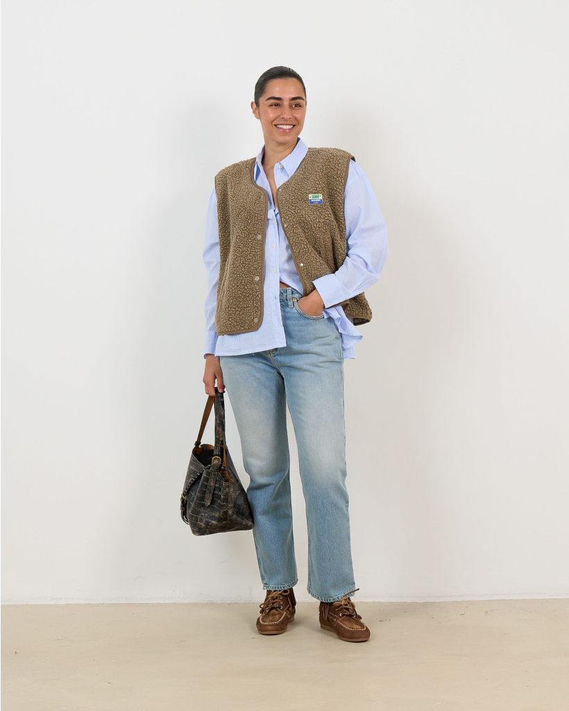 Hoktown Mouwloos Teddy Vest Bruin