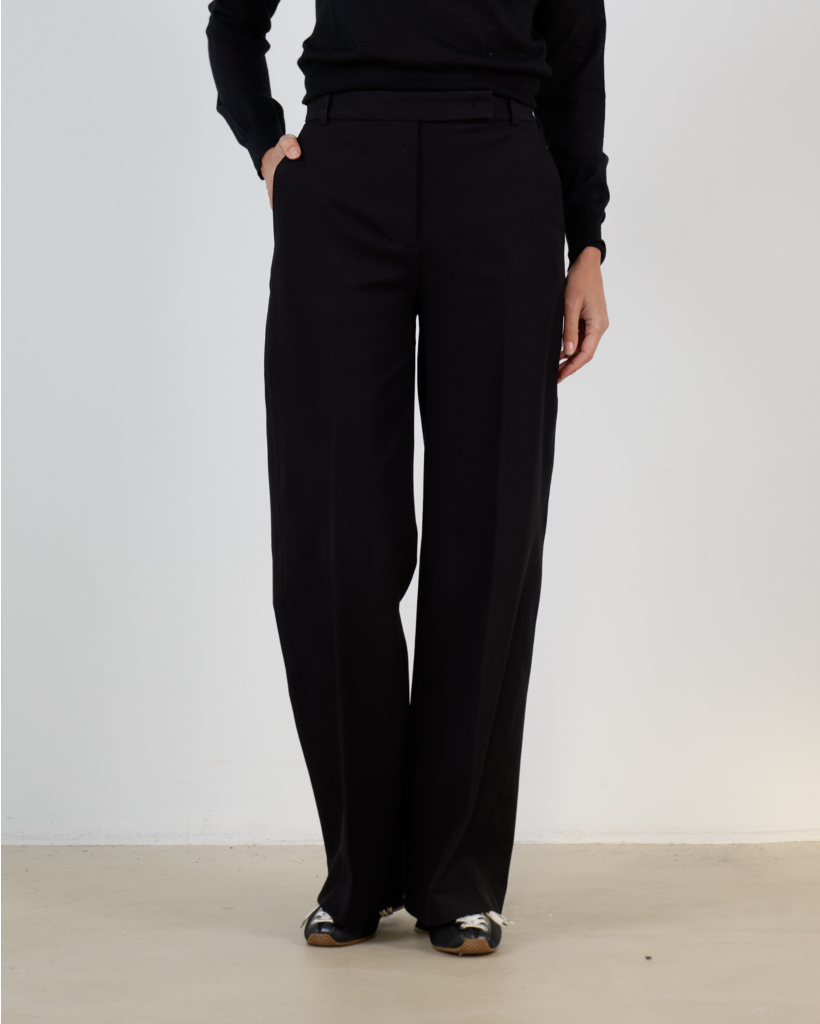 Yukio Gabardine Stretch Pantalon Zwart