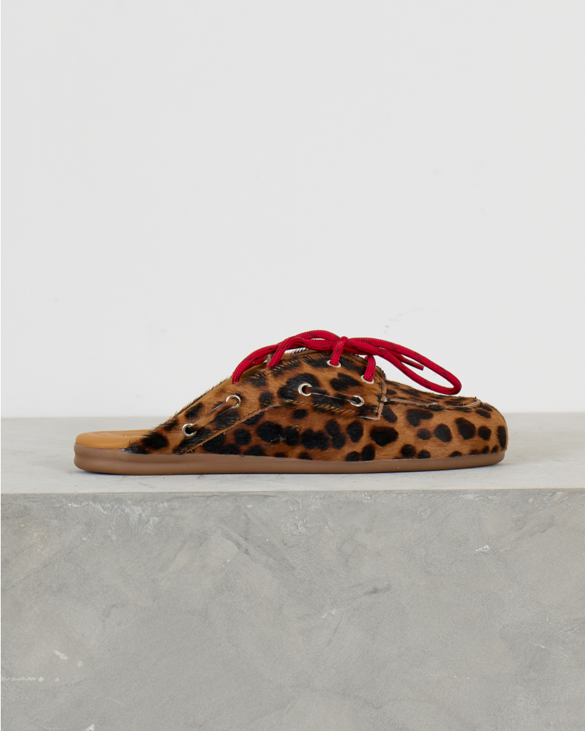Boat Loafer Mule Leopard