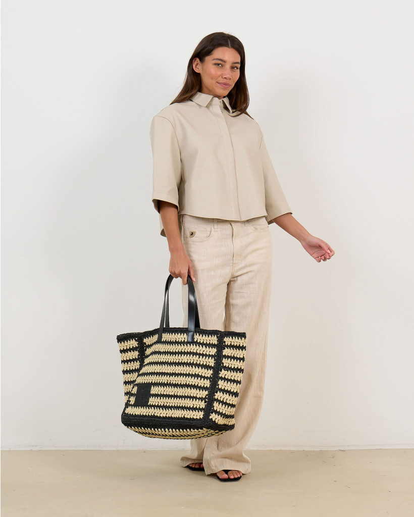 Mila Schapenleren Blouse Driekwartsmouw Almond