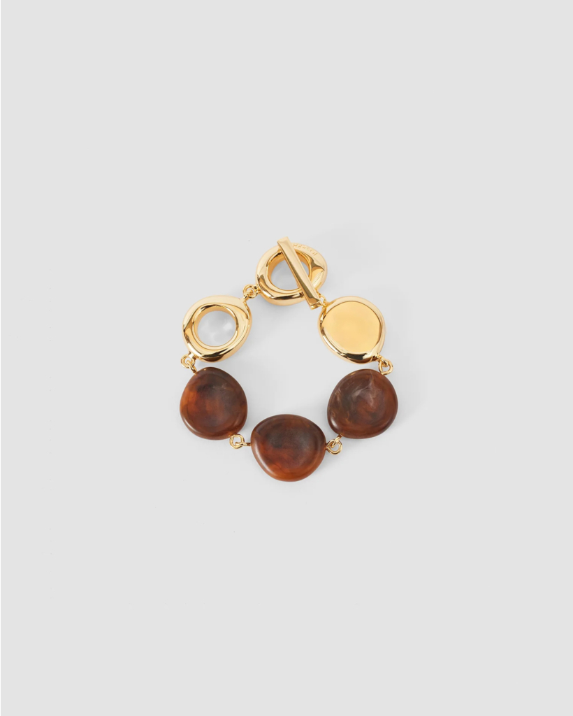 Bean Resin Bracelet Brown