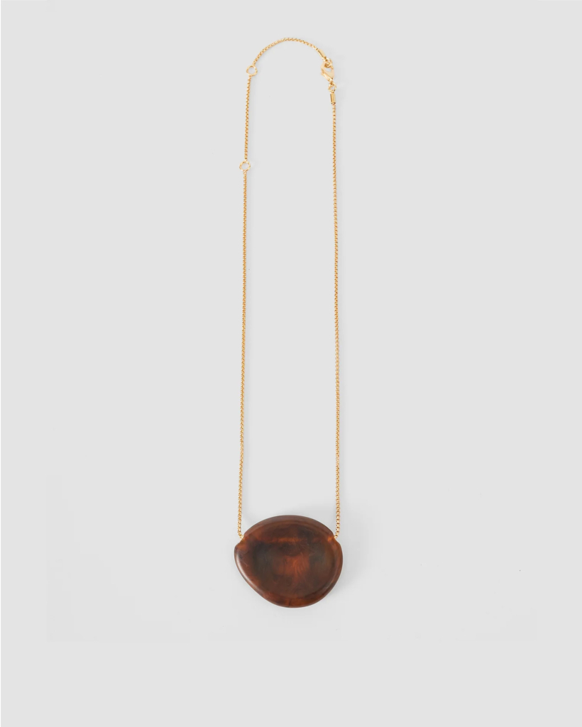 Bean Pendant Resin Necklace