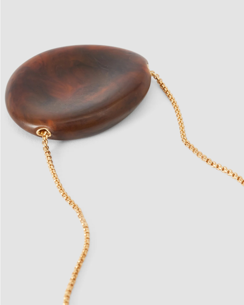 Bean Pendant Resin Necklace