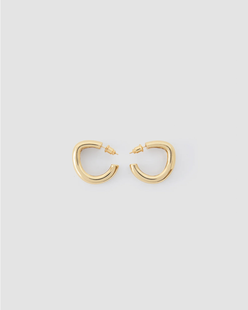 Mini Bean Hoop Oorbellen Gilded Gold
