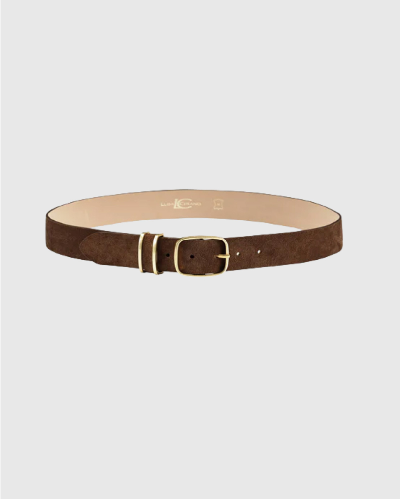 Leren Riem met Gouden Metaaldetails Marone