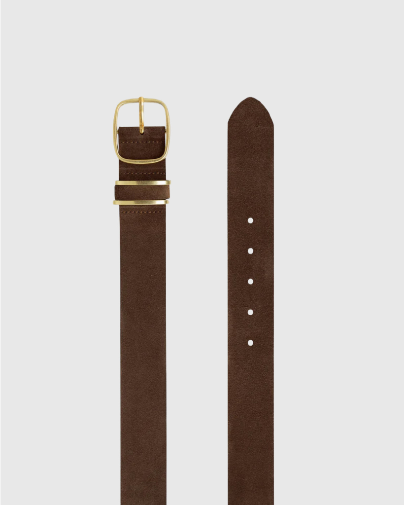 Leren Riem met Gouden Metaaldetails Marone