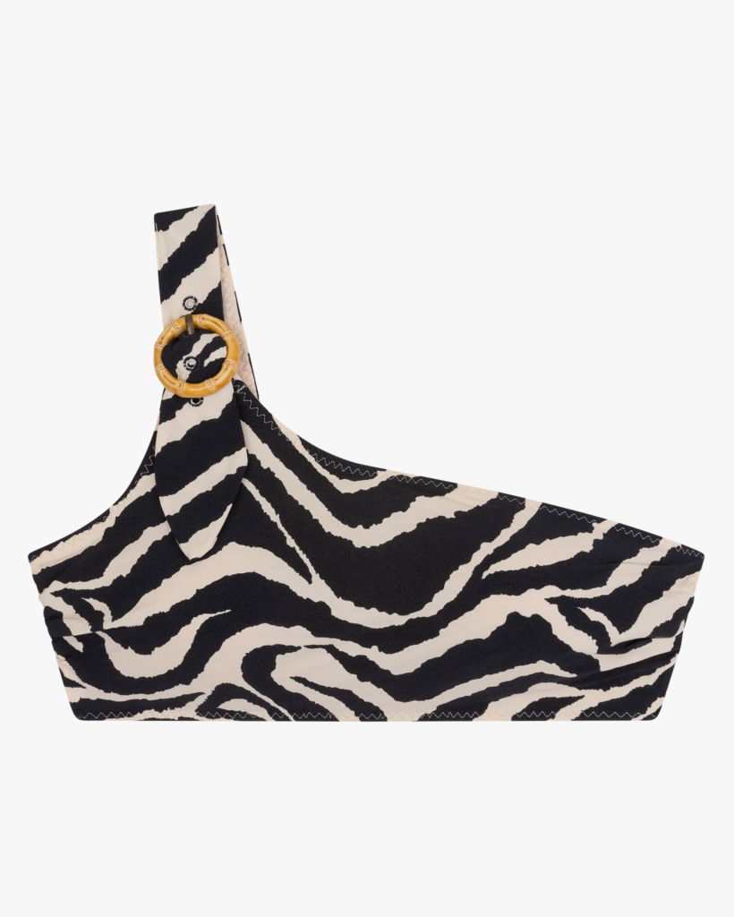 Kaia One-shoulder Bikini Top Zebra