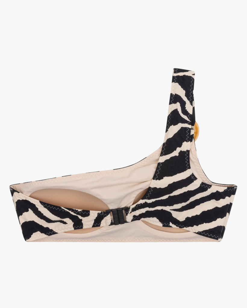 Kaia One-shoulder Bikini Top Zebra
