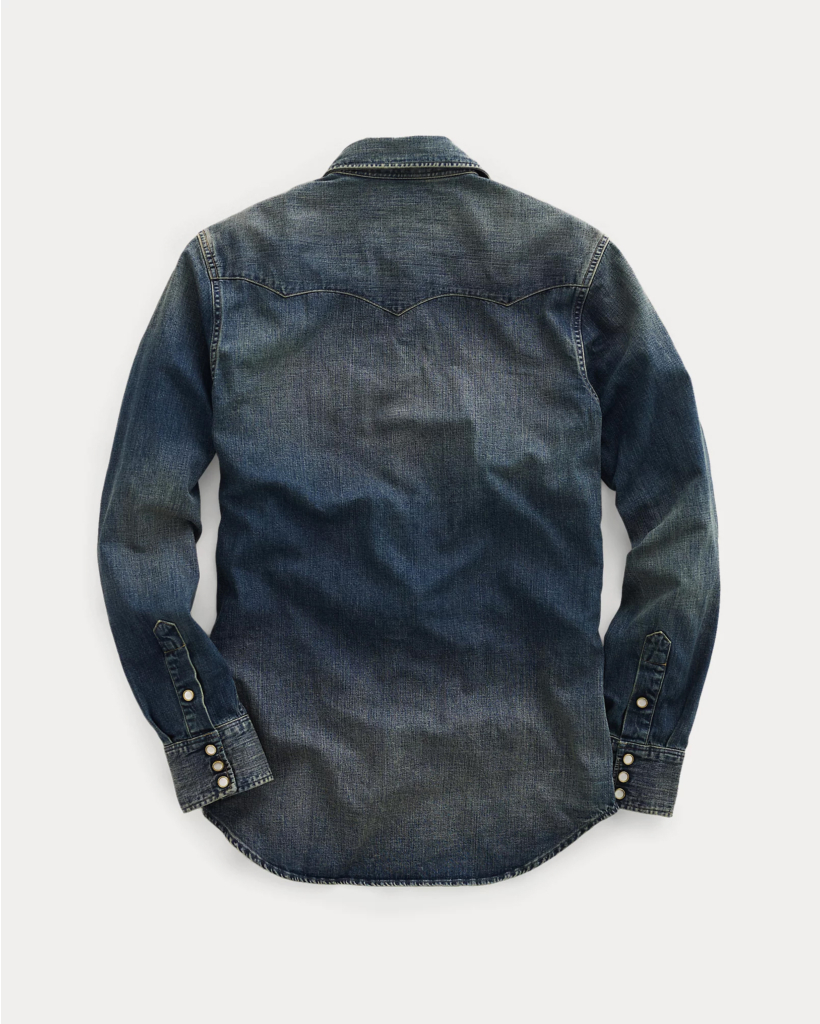 Slim fit denim western overhemd