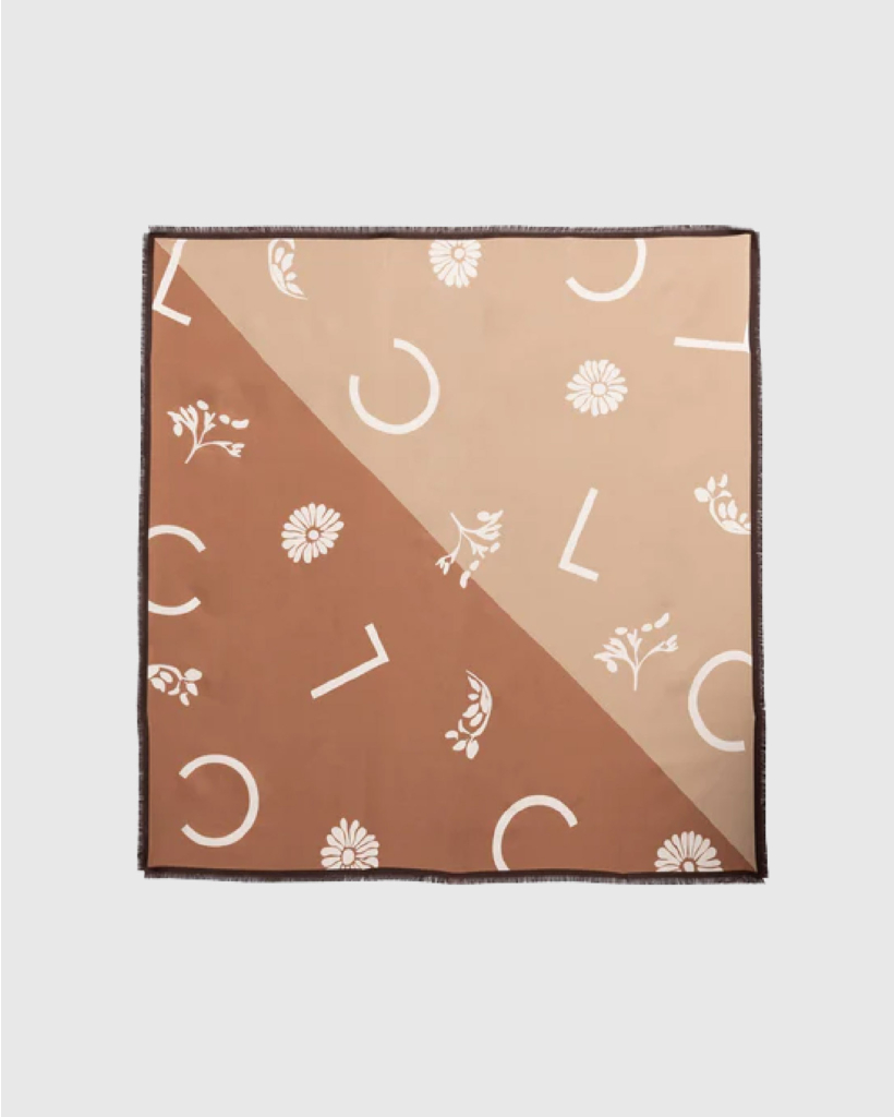 Zijden Sjaal met Print Multi