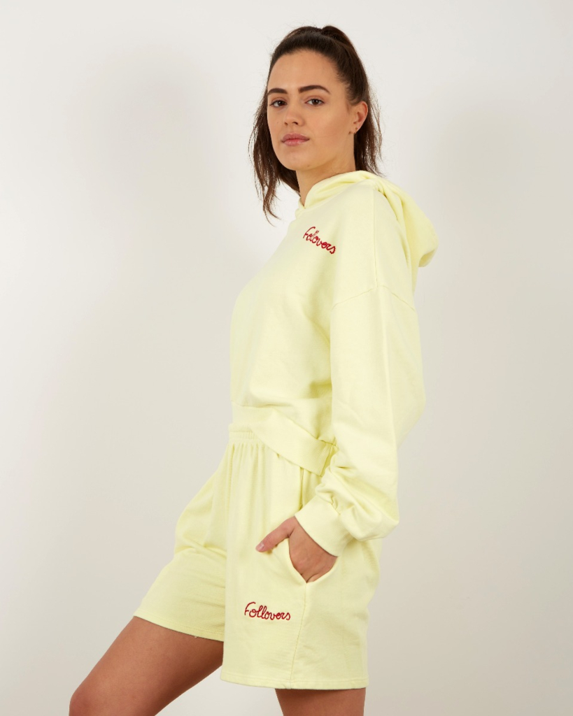 Follovers Kylie hoodie cropped yellow