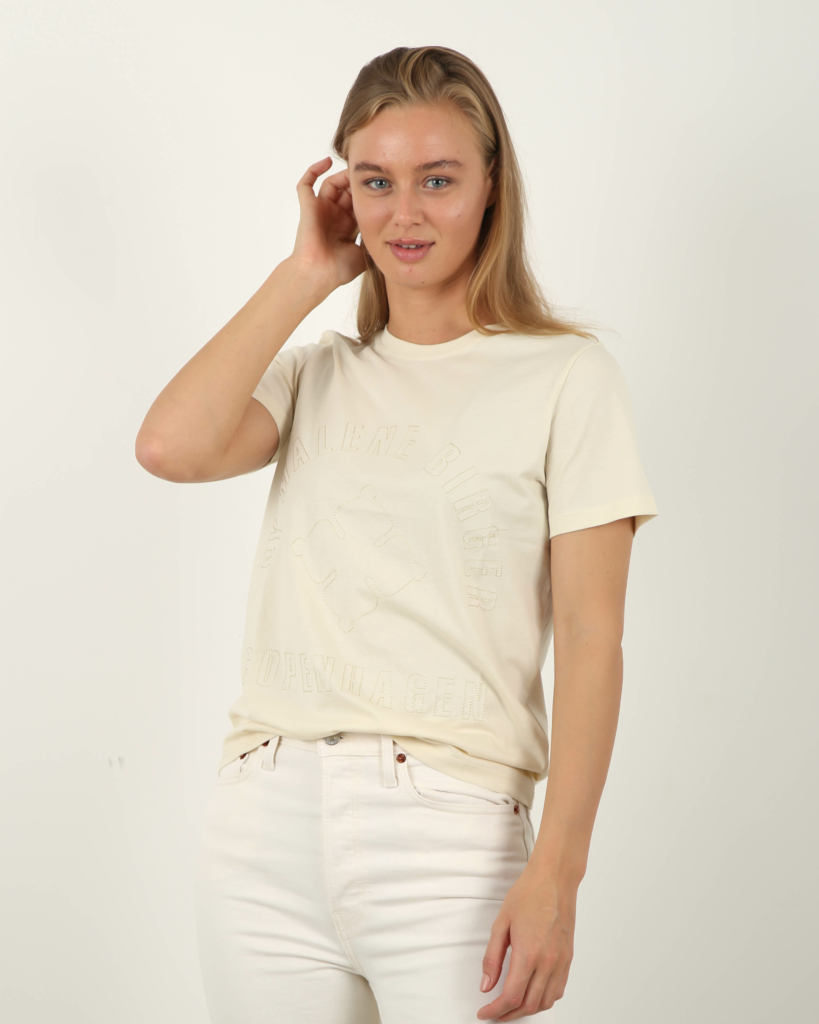Malene Birger T-shirt Desmos met print off white