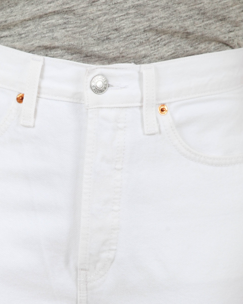 70's Stove Pipe Jeans White