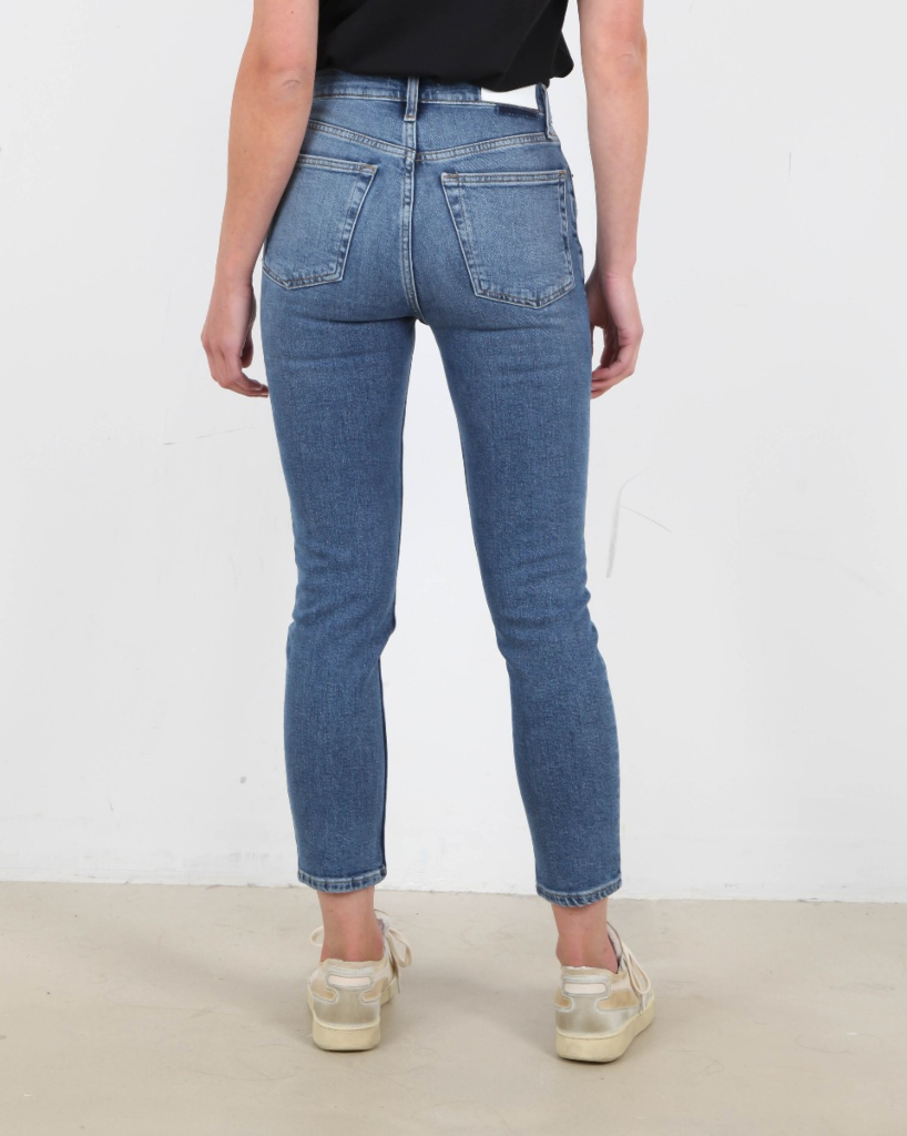 Jeans 90s High Rise Ancle Mid Bleu 