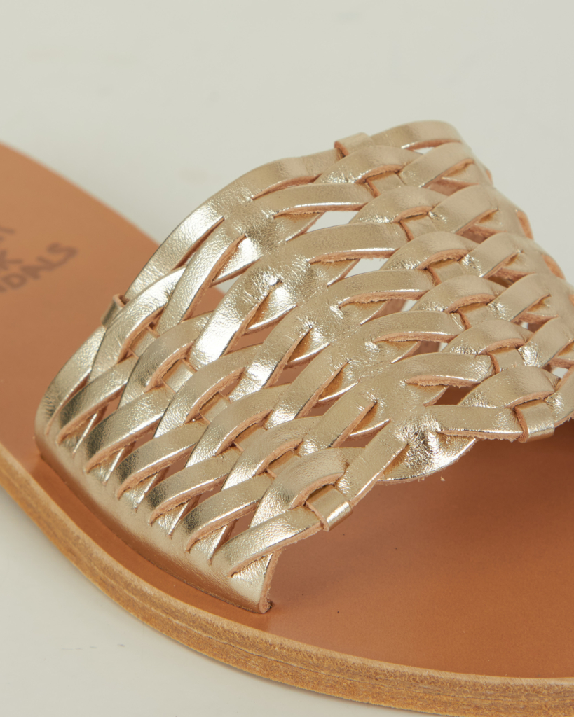 Ancient Greek Sandals Slippers Taygete Woven platinum