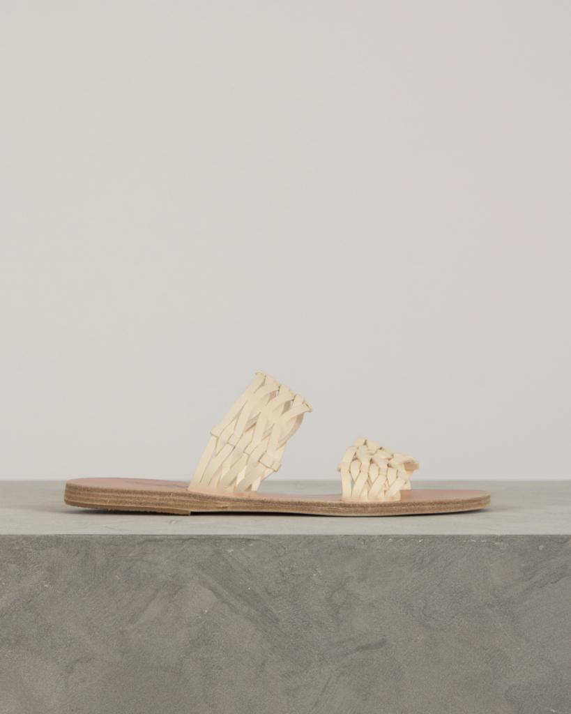 Ancient Greek Sandals Slipper Melia Woven off white