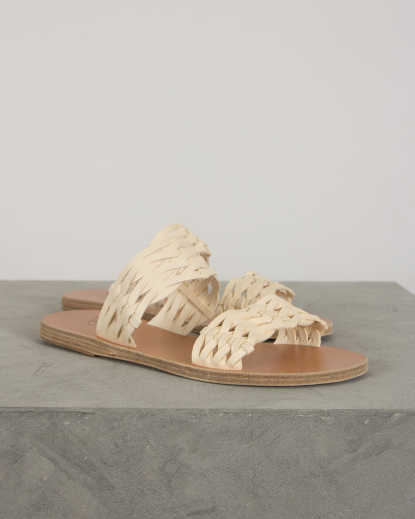 Ancient Greek Sandals Slipper Melia Woven off white