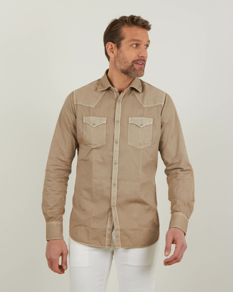 Bolzonella casual shirt Rbaddy taupe