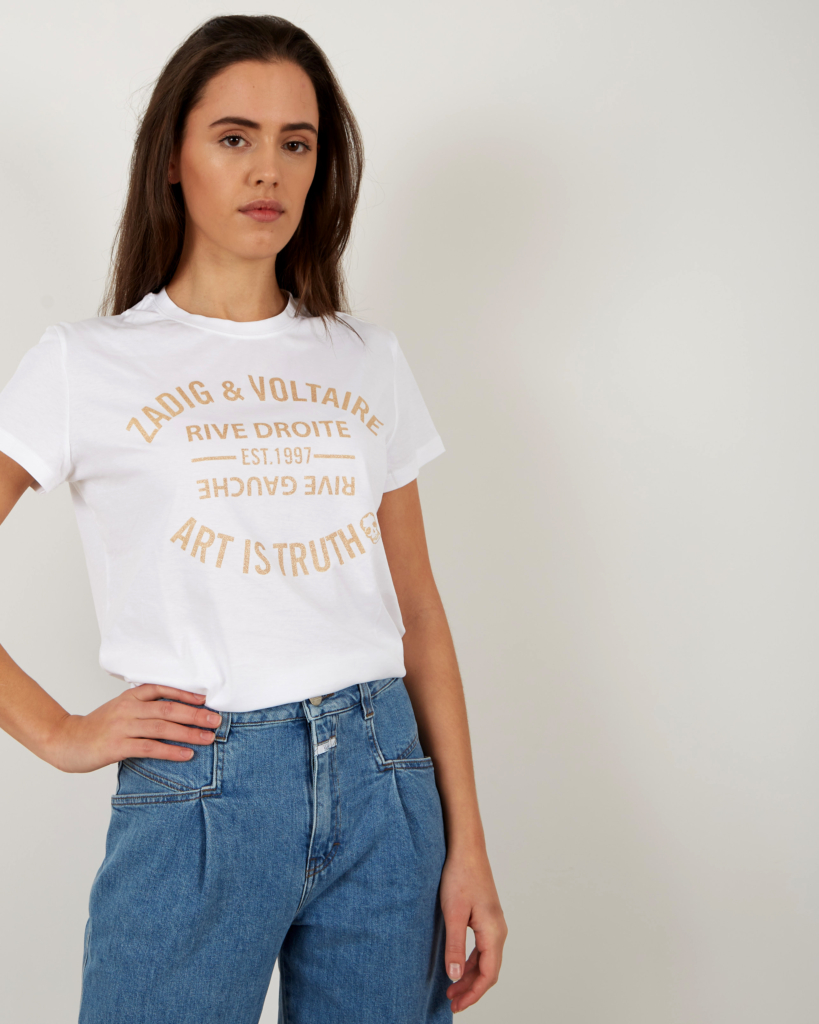 Zadig & Voltaire Zoe blason t-shirt  glitter