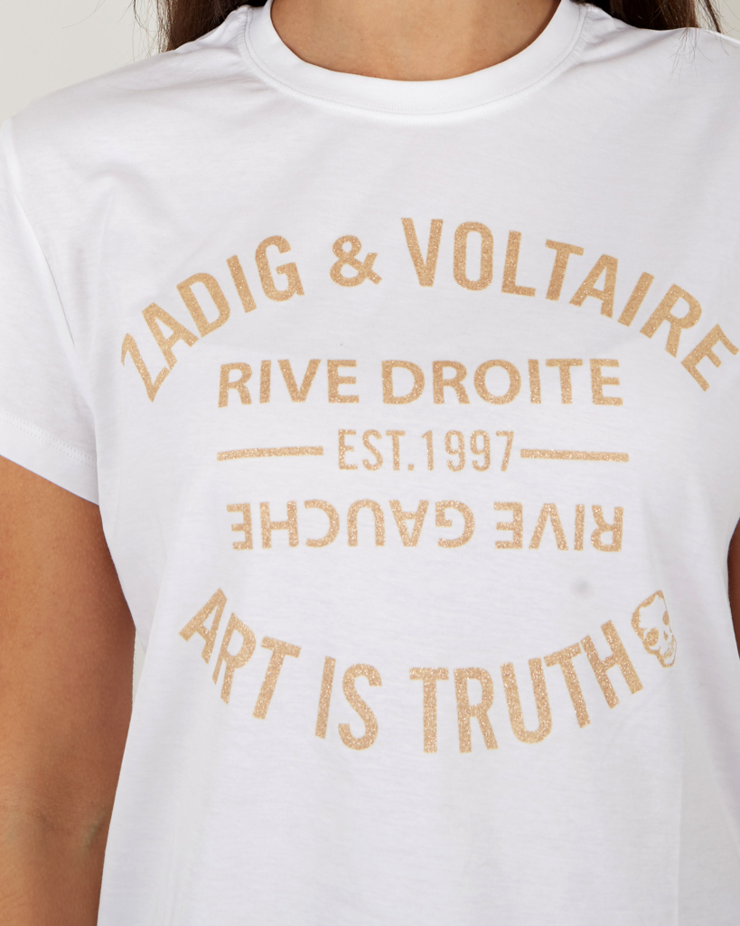 Zadig & Voltaire Zoe blason t-shirt  glitter