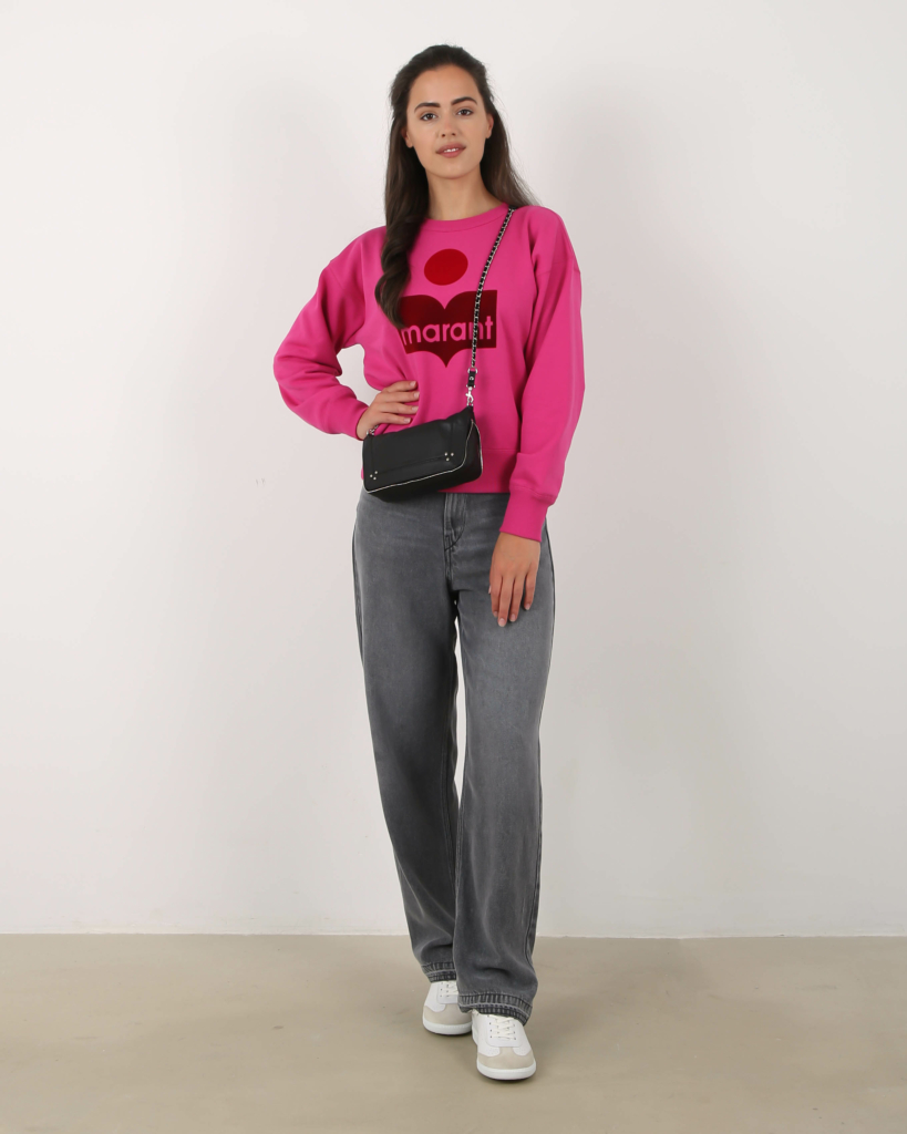Isabel Marant MOBYLI Sweater roze met logoprint