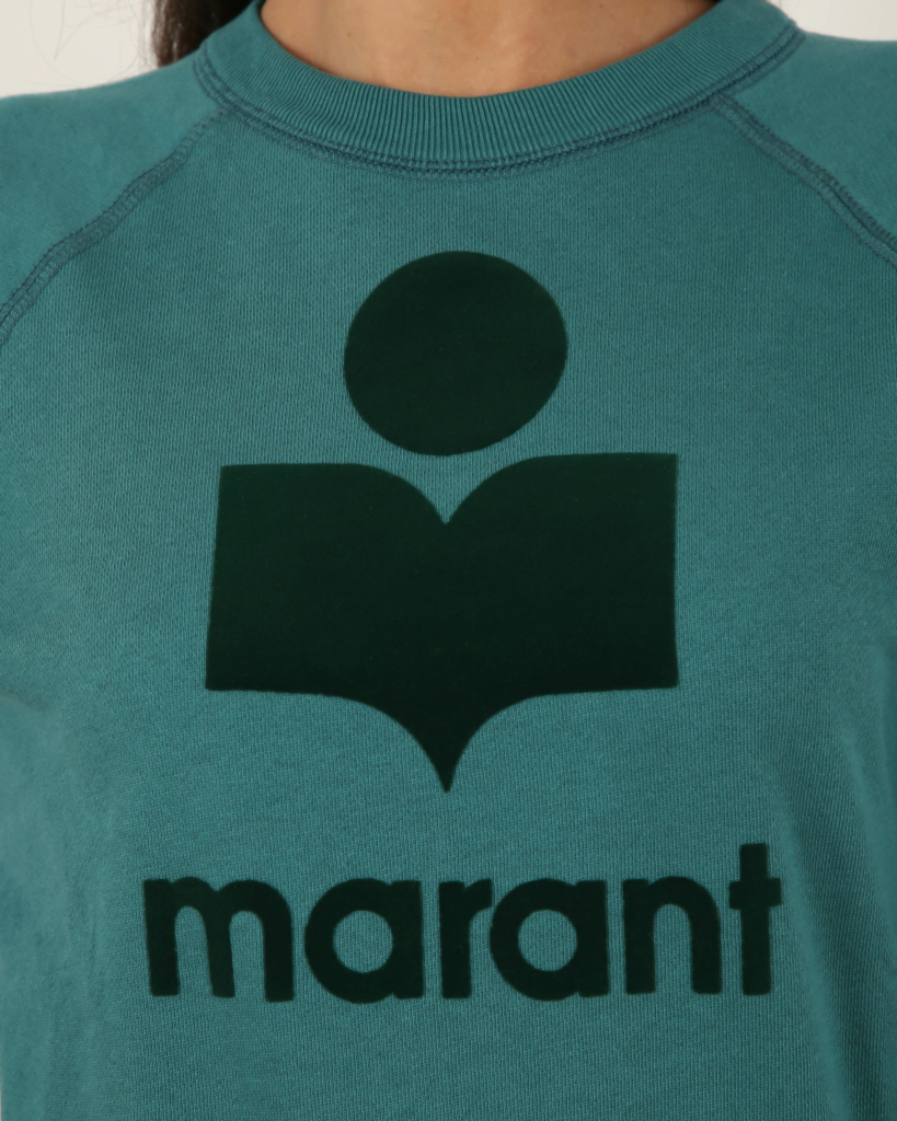 Isabel Marant Milly Sweater mint green met logoprint