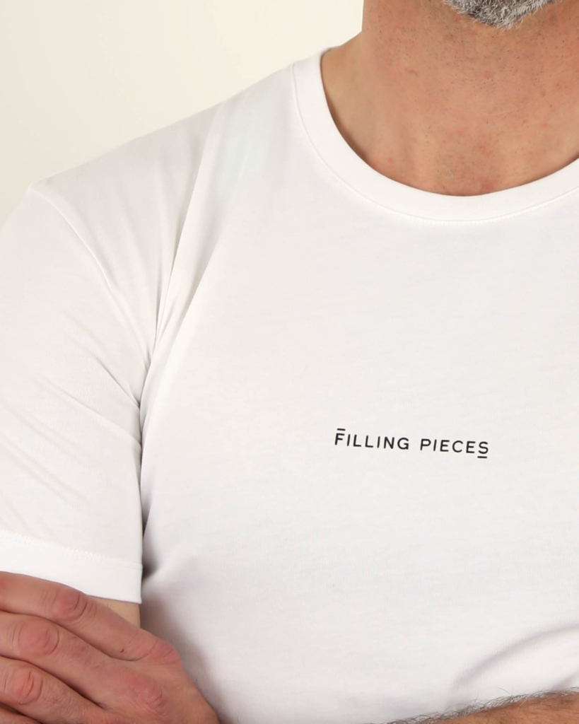 Filling Pieces  T-shirt wit met ronde hals en print
