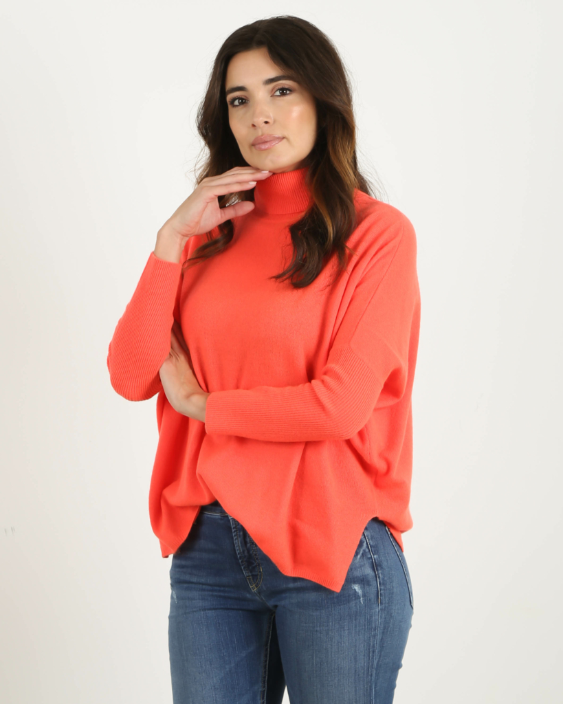 Absolut Cashmere Pullover Clara Coral Fluo