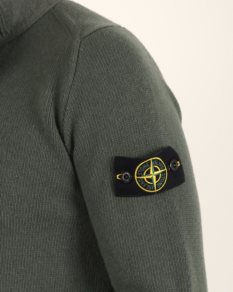 Stone Island Knitted Vest Salvia met logopatch
