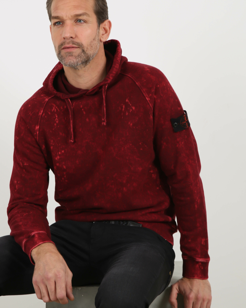 Stone Island sweater hoody Dye Treatment Red
