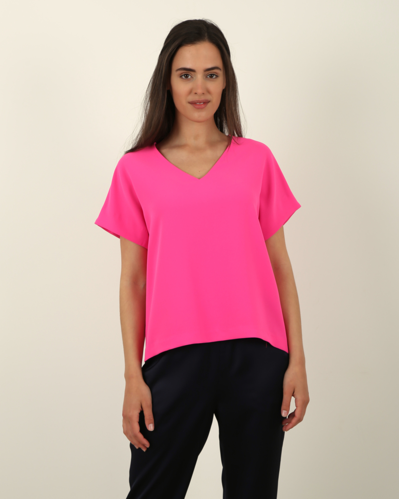Toupy blouse bolivie rose fluo