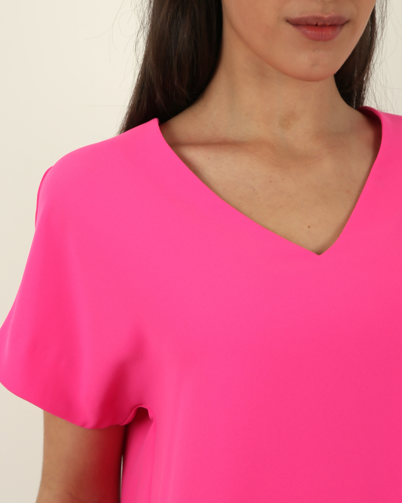 Toupy blouse bolivie rose fluo