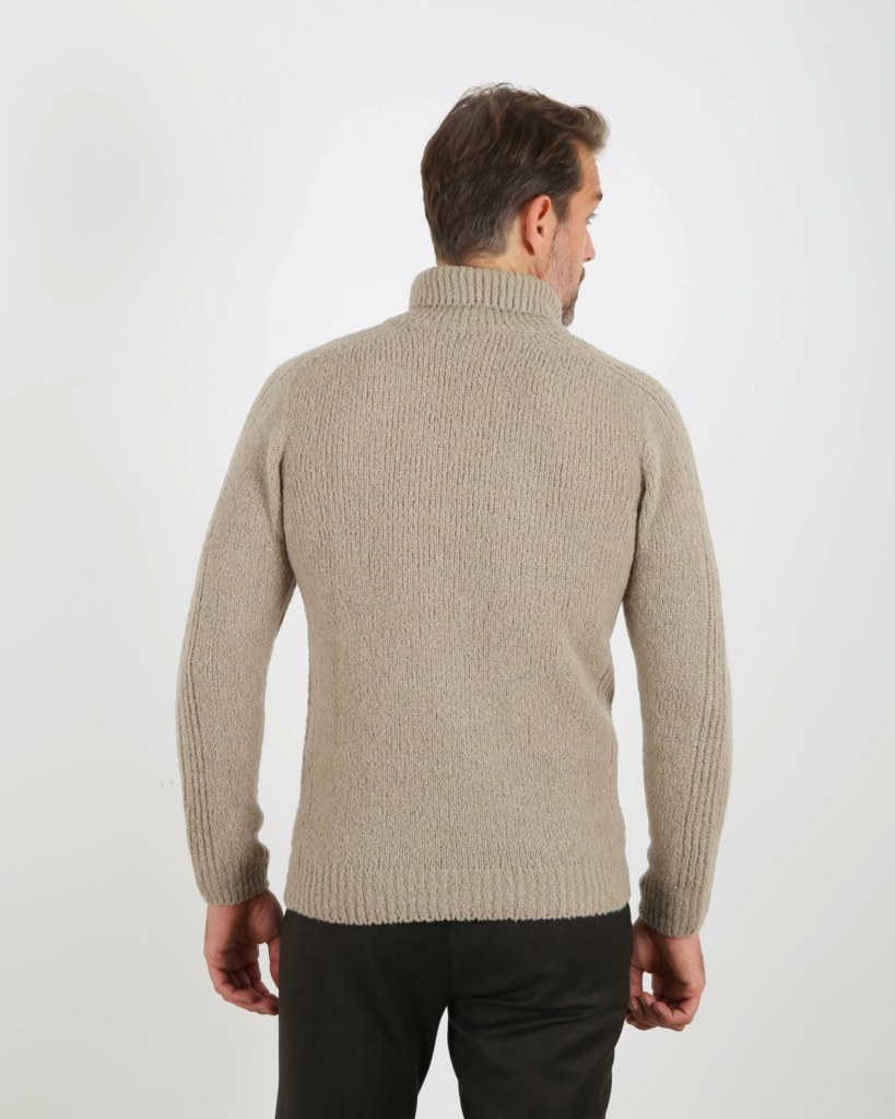 04651/ A trip in a bag Pullover Col Syeid Taupe