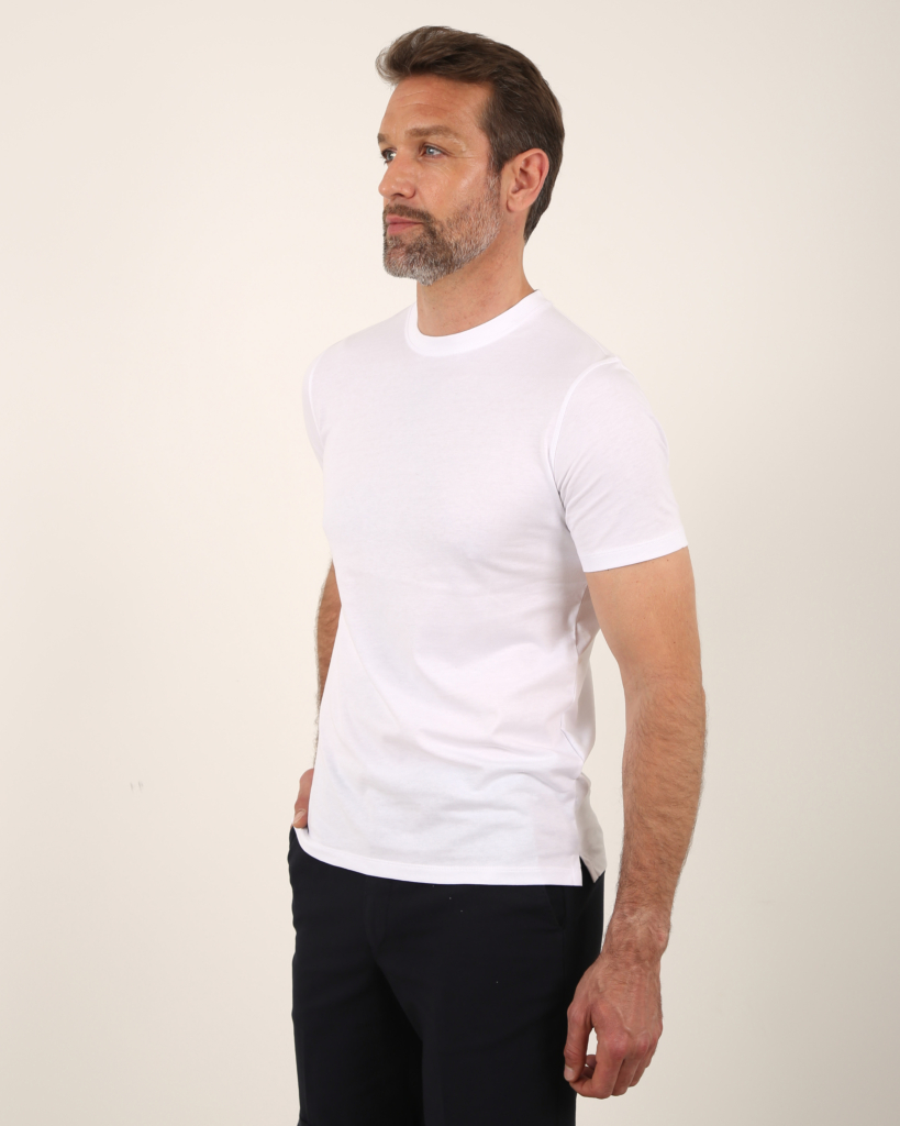 LUTZ label T-shirt wit met ronde hals