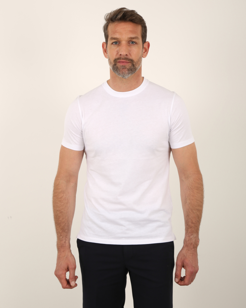 LUTZ label T-shirt wit met ronde hals
