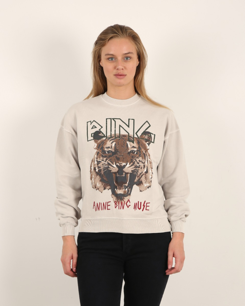 Anine Bing Tiger Sweatshirt Stone