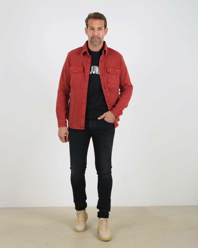 Denham Overshirt Marsala red Jeans