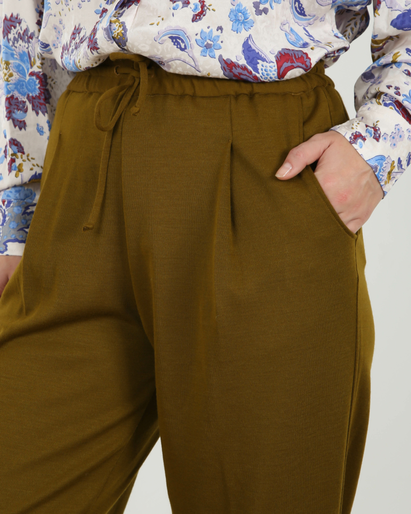Pantalon Interlock Wool Jersey Khaki