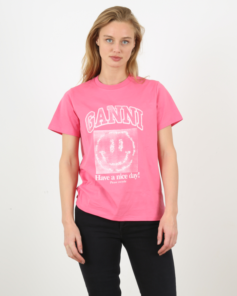 Ganni T-shirt Carmine Rose