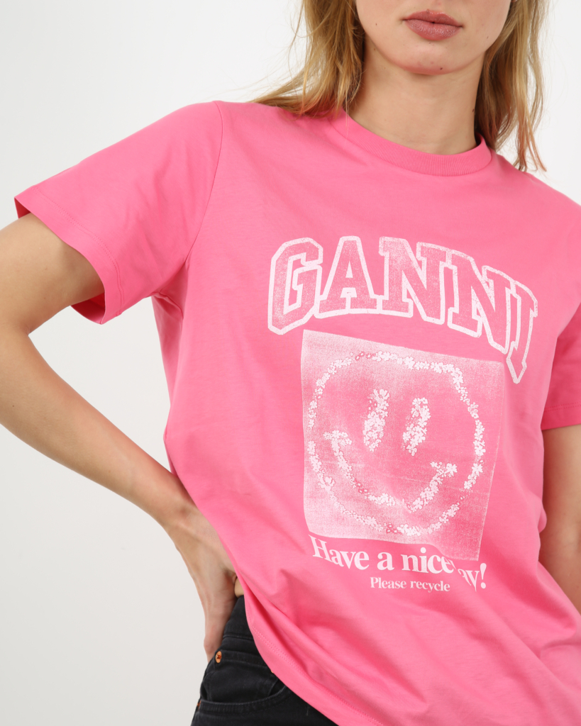 Ganni T-shirt Carmine Rose