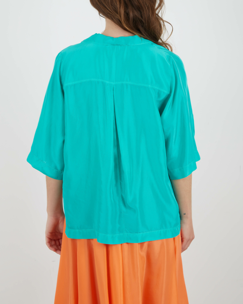 Shirt Silk Habotay Seafoam Green