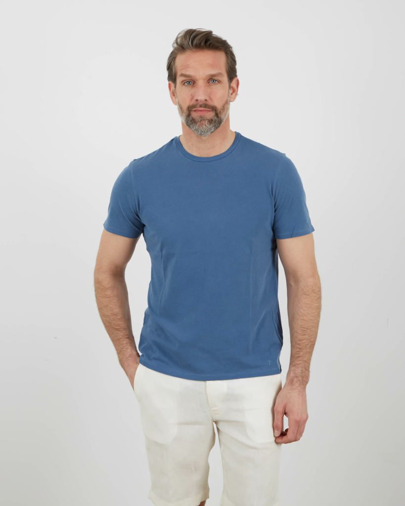 Patrice T-shirt Silk Touch Cotton Denim Bleu